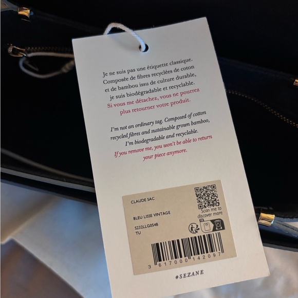 SOLD NWT Sézane Claude Bag in Smooth Vintage Blue - Picture 10 of 12